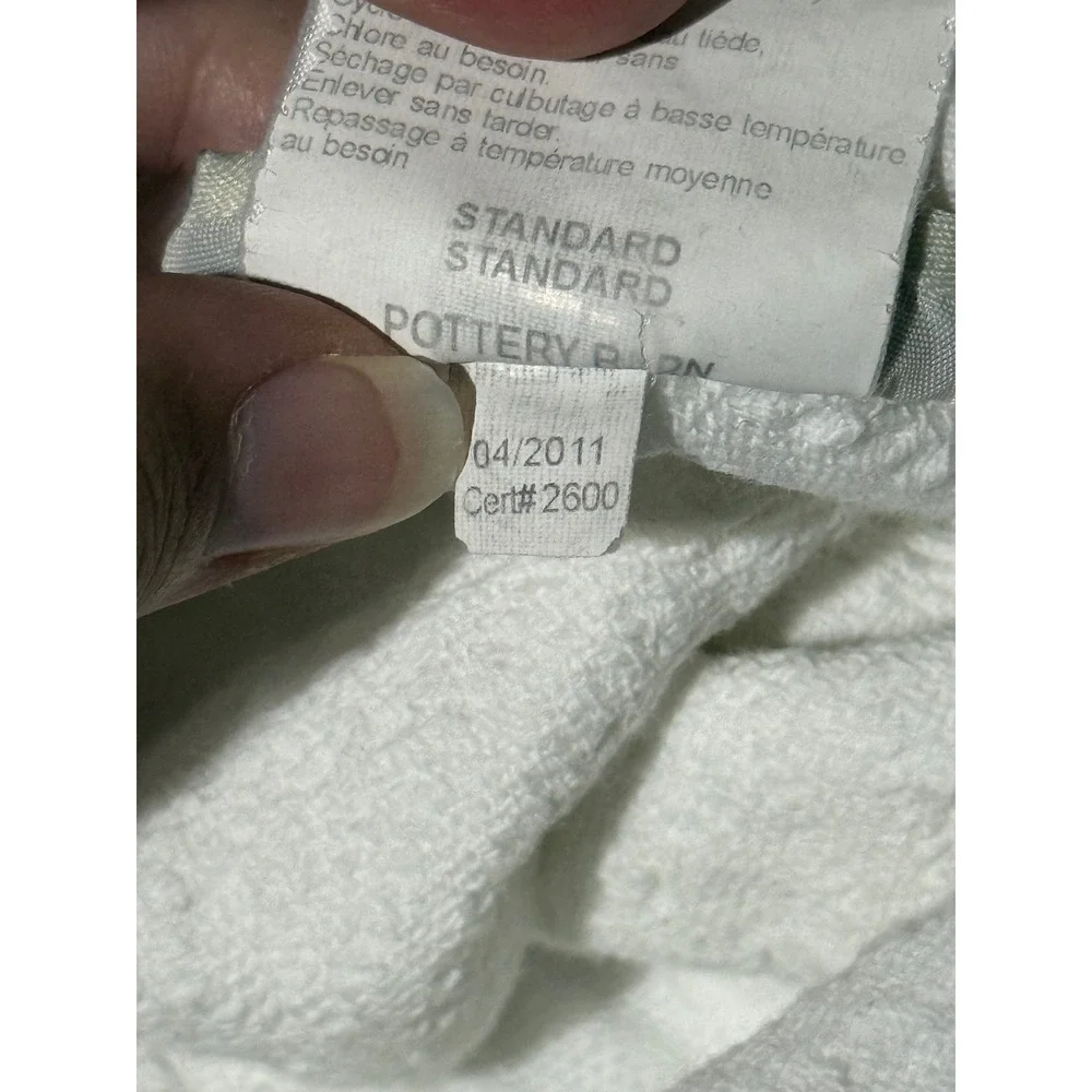 Pottery Barn Ivory Medallion Matelasse Standard Pillow Sham Cotton Portugal